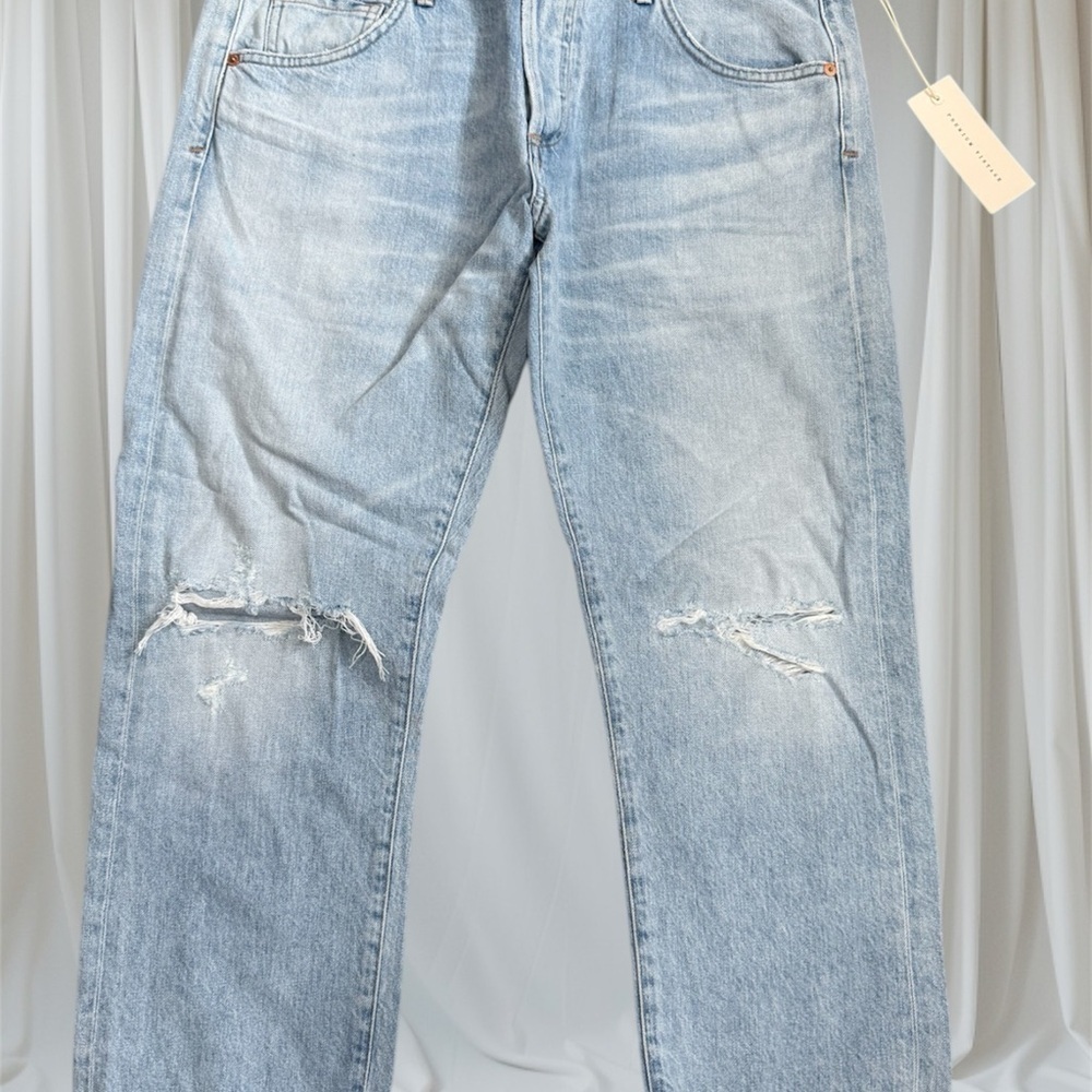 Men's Light Blue Distressed Jeans